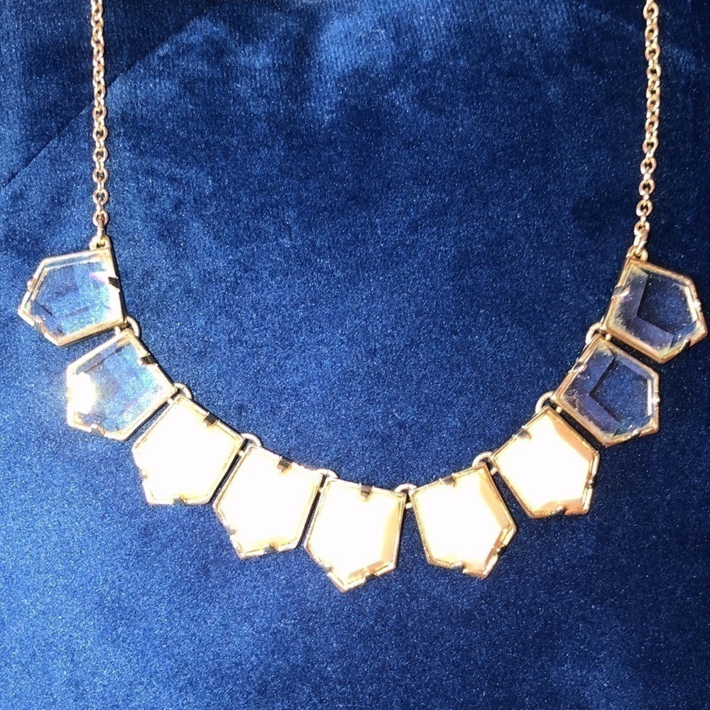 Lele Sadoughi Peach & Clear Gold 16’- 19’necklace
